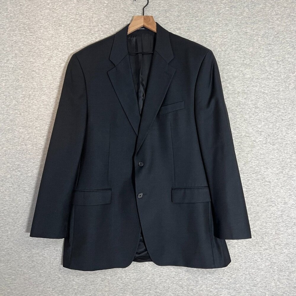 Vintage 90's Chaps Ralph Lauren Blazer Mens 43L Navy Wool Cashmere Blend Classic
